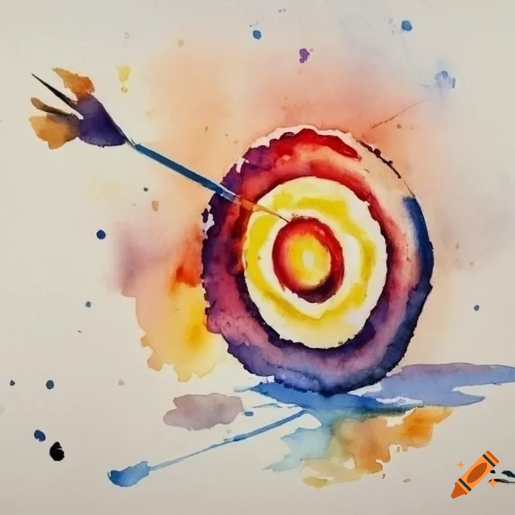 Target created with watercolor painting on Craiyon