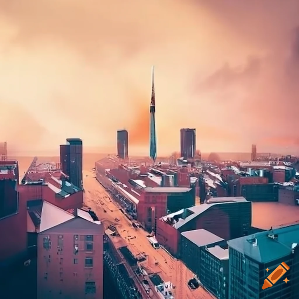 Illustration of a potential future housing crisis in rotterdam on Craiyon