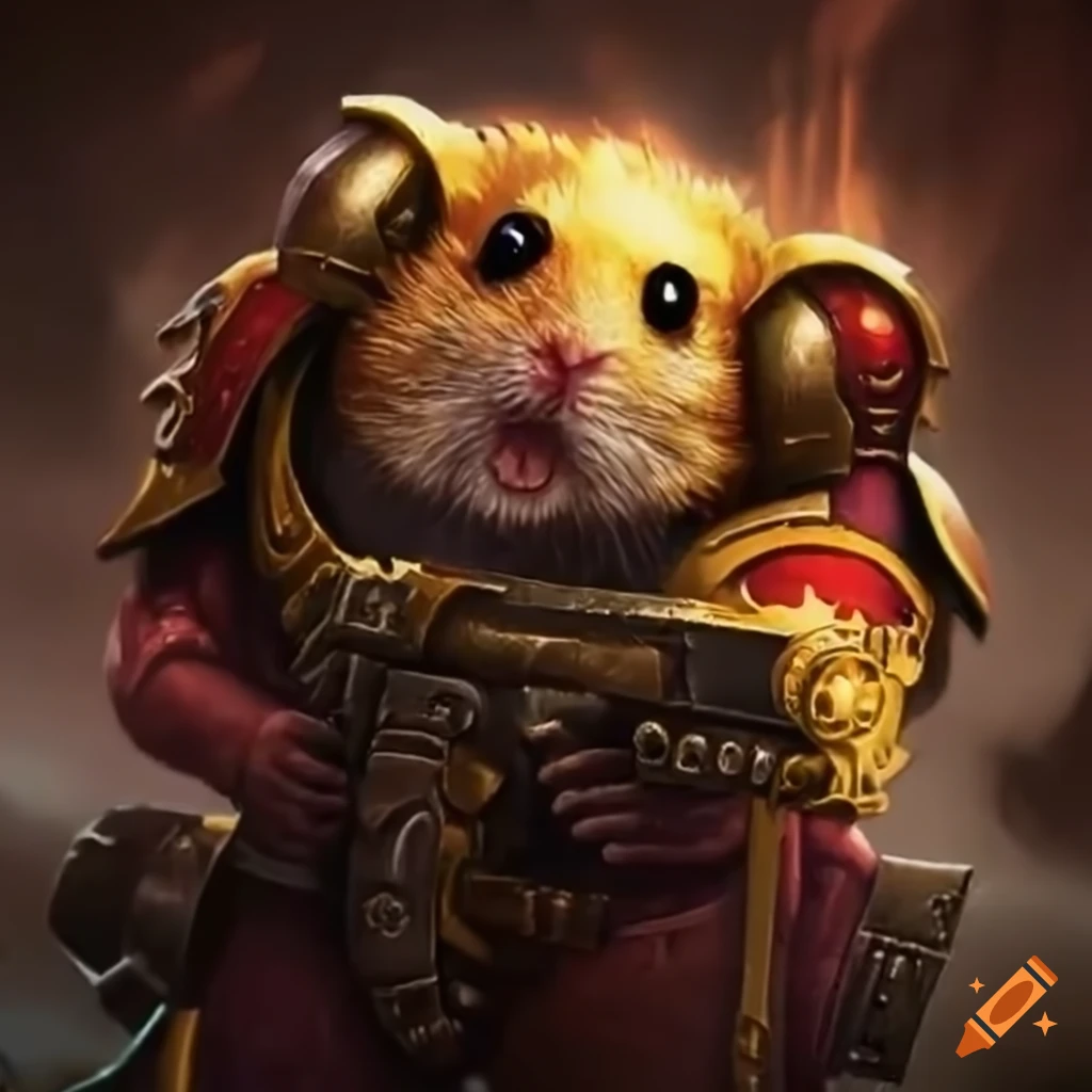 Hamster in warhammer 40k on Craiyon