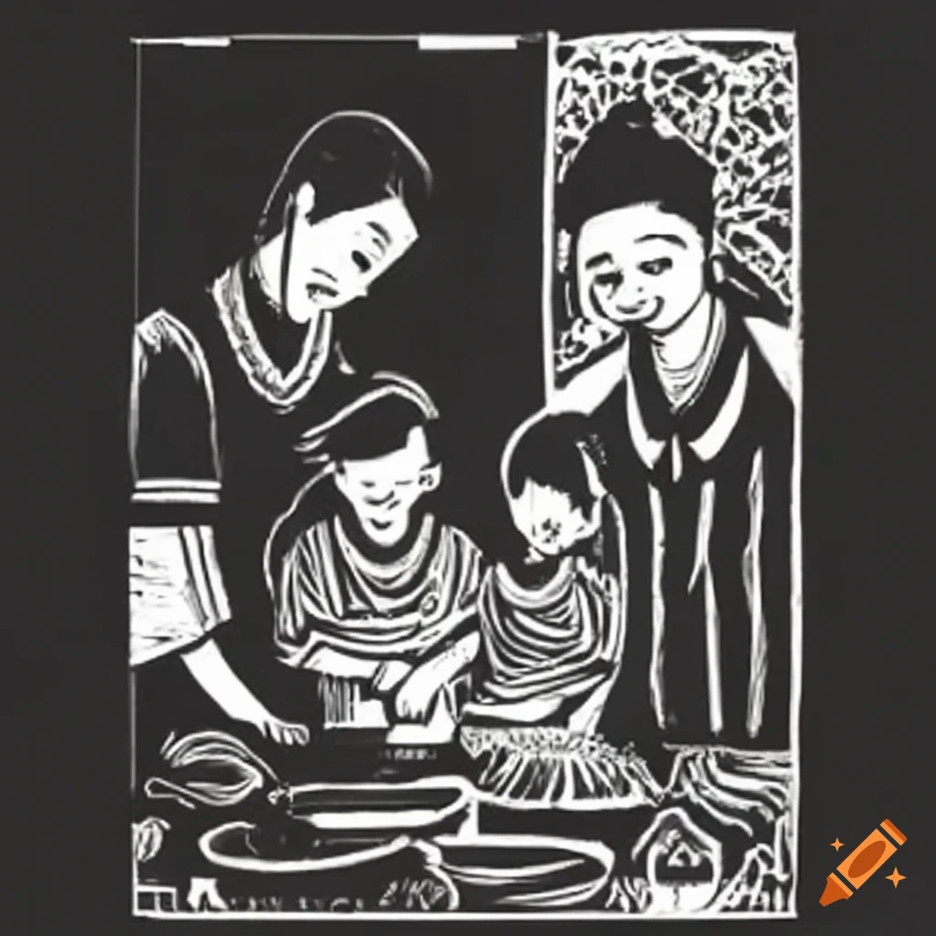 vietnamese-parents-in-a-black-and-white-linocut-style-on-craiyon