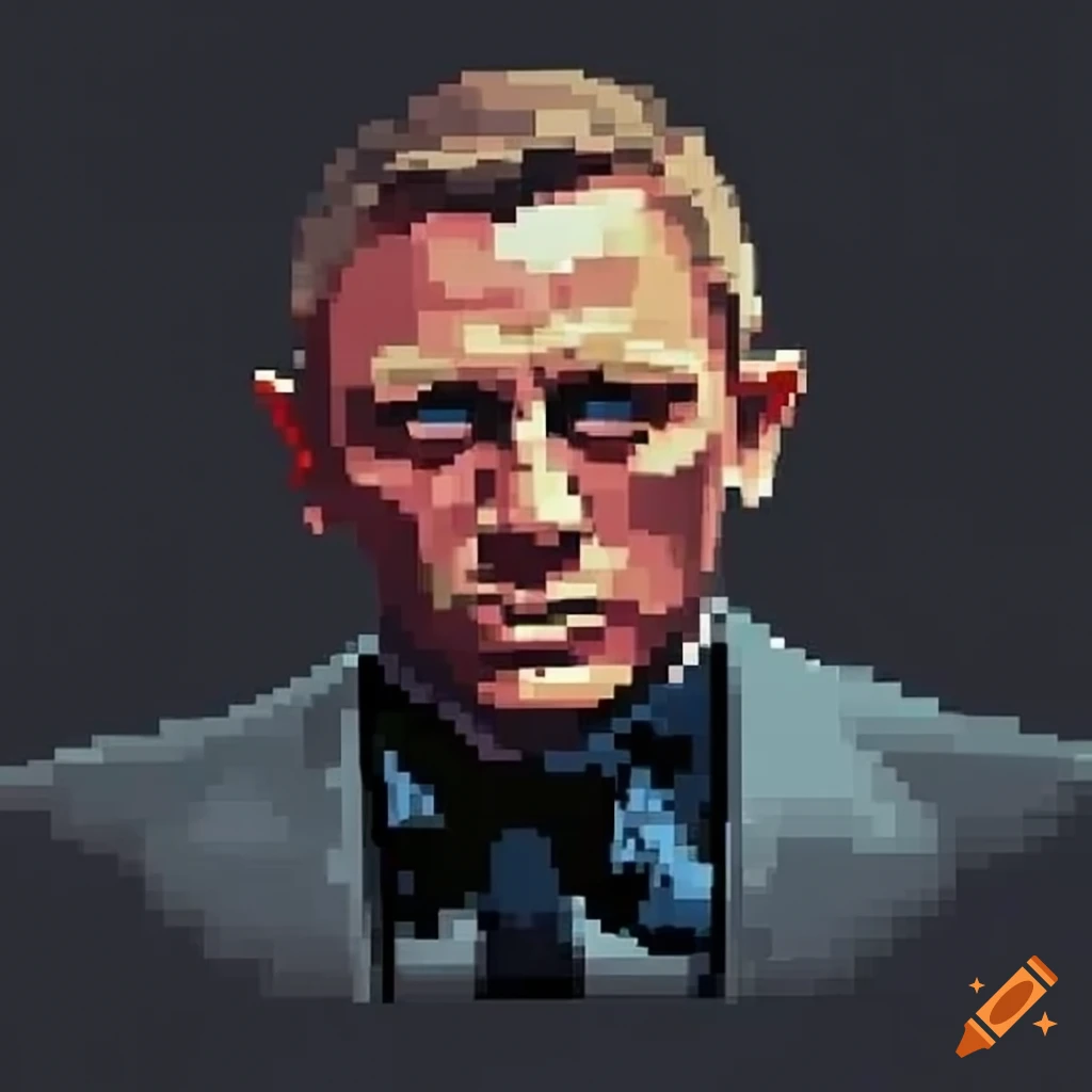 Pixel James Bond 2D digital artwork