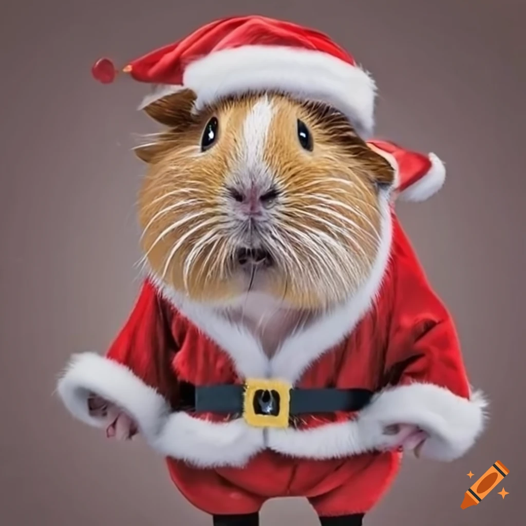 Guinea Pig Dressed As Santa Claus On Craiyon