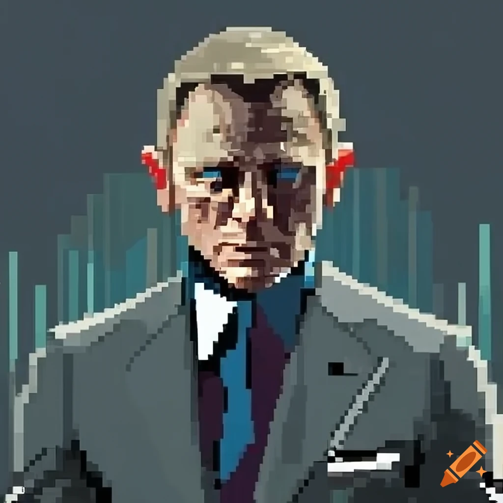 Pixel James Bond 2D digital artwork