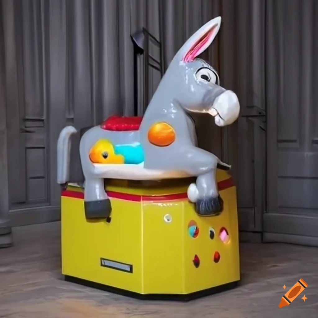 Coin operated donkey kiddie ride on Craiyon