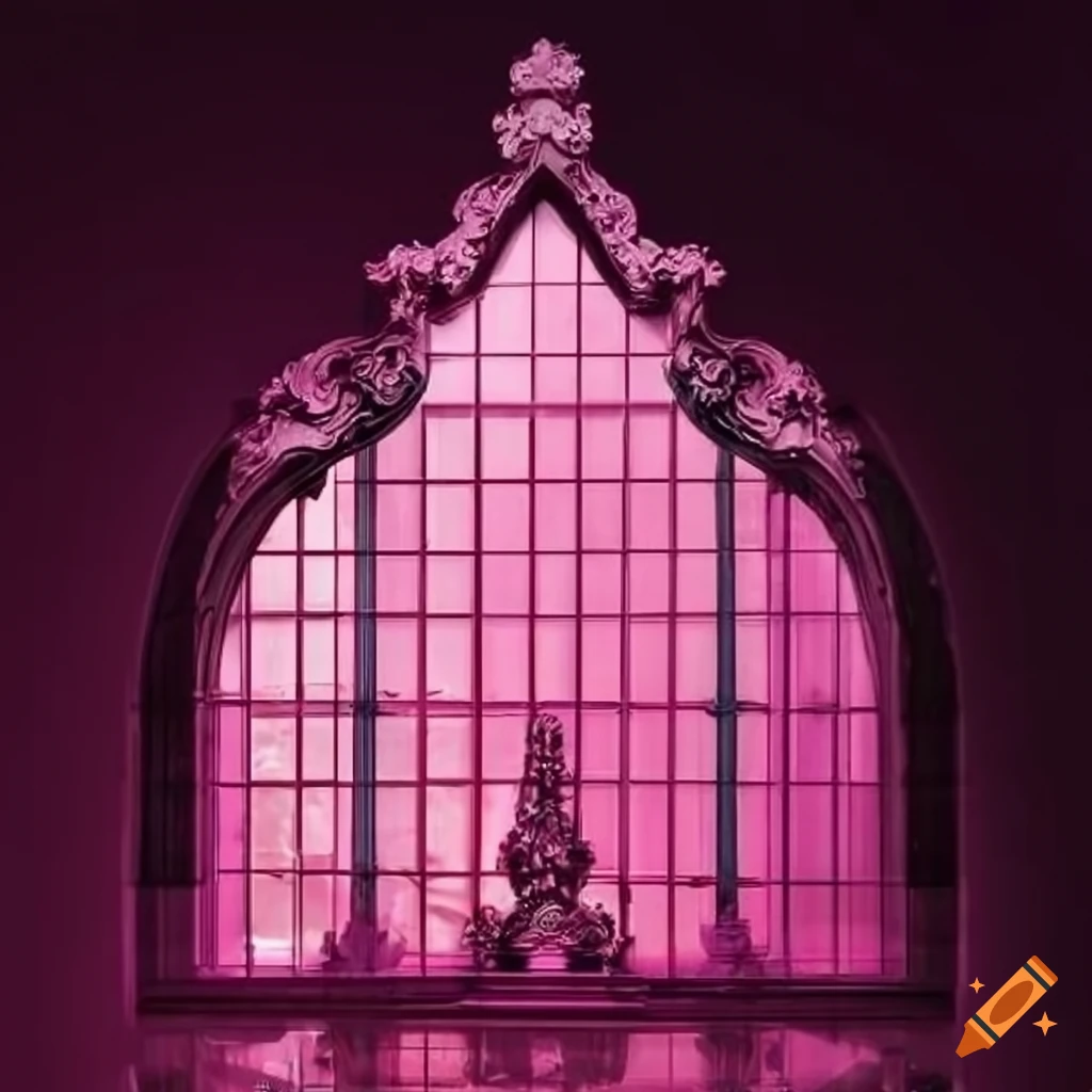 Rococo glass facade with lovely pink paradise