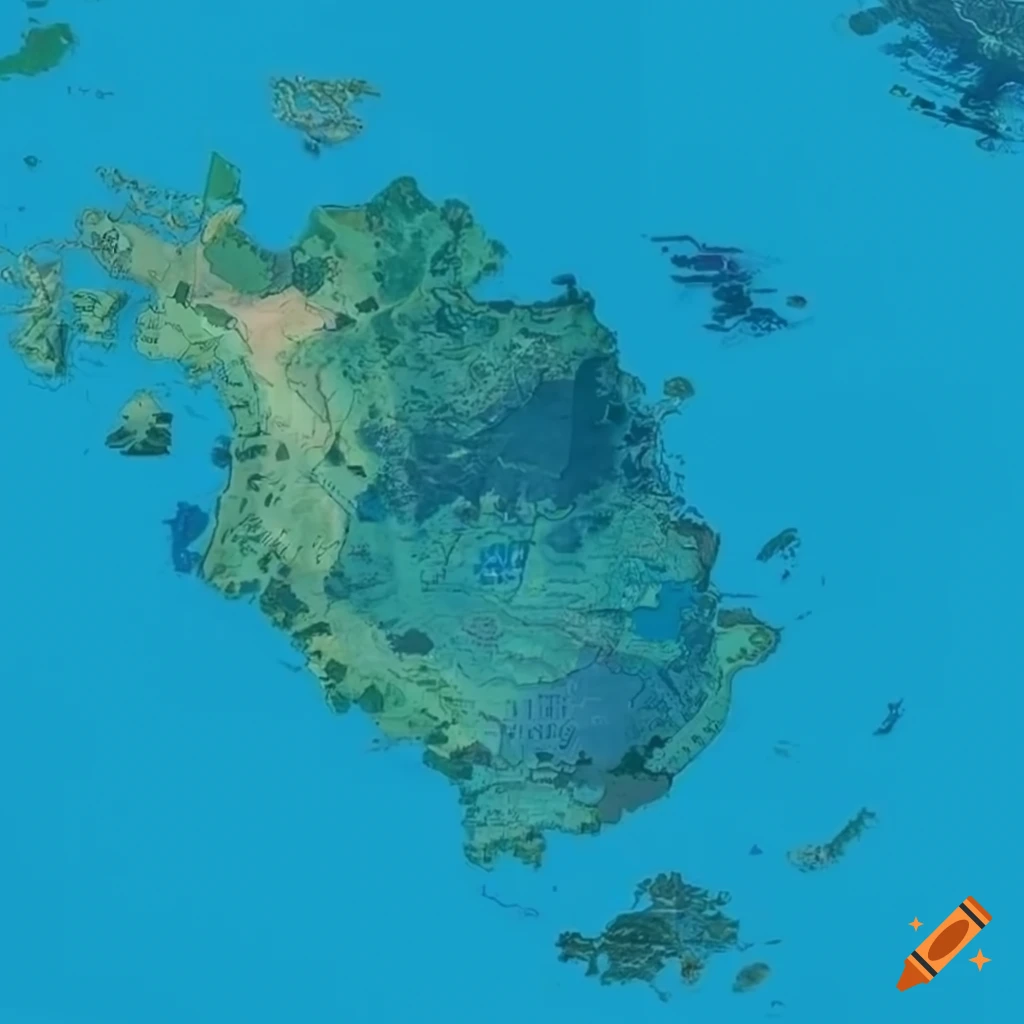 Detailed fantasy map on Craiyon