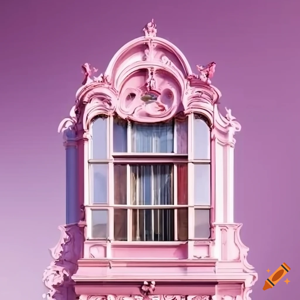 Rococo glass facade with lovely pink details