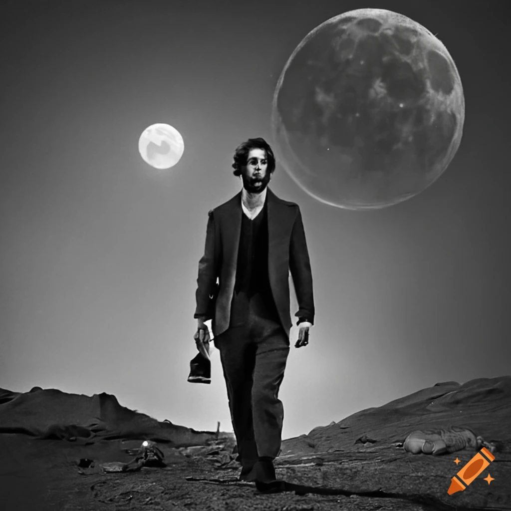 Keanu reeves in a moonlit setting on Craiyon
