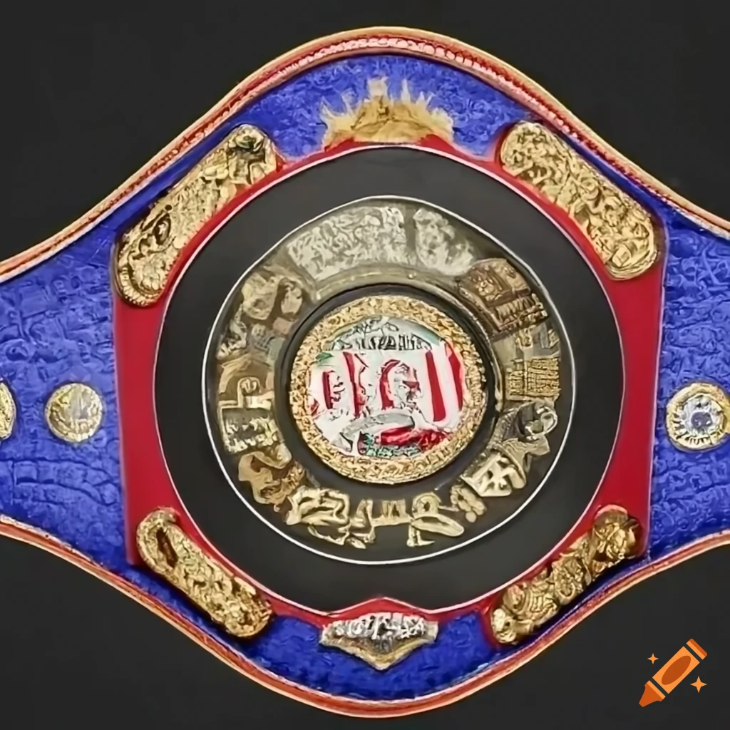 World champion belt with words: 'Niepokonany mistrz dc w aoe2' on Craiyon