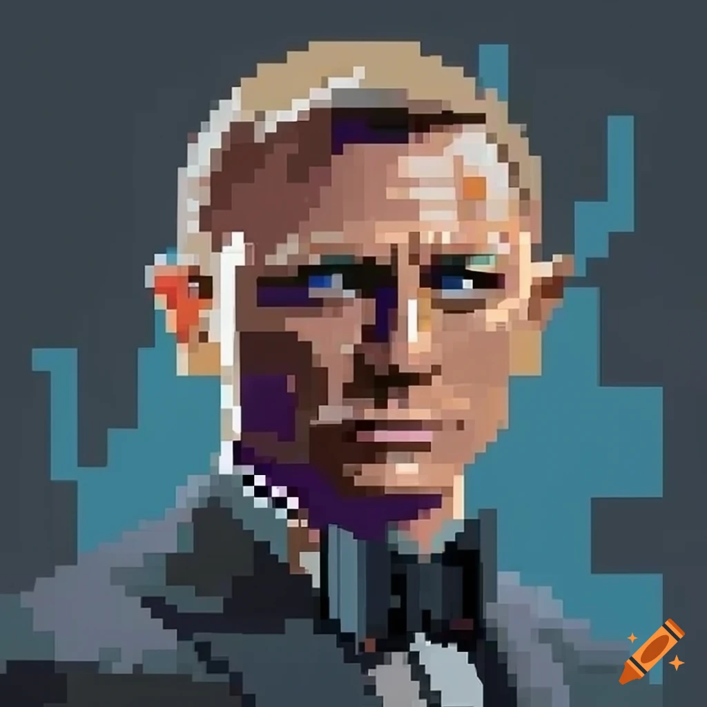 Pixel James Bond 2D digital artwork