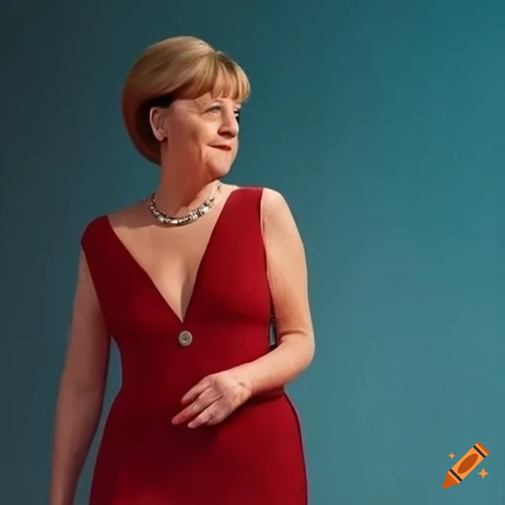 Angela merkel in an elegant evening gown at a gala event on Craiyon