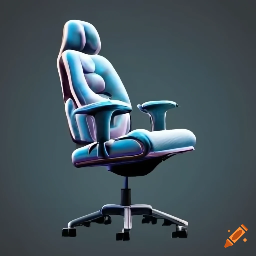 Computer chair in a virtual reality environment on Craiyon