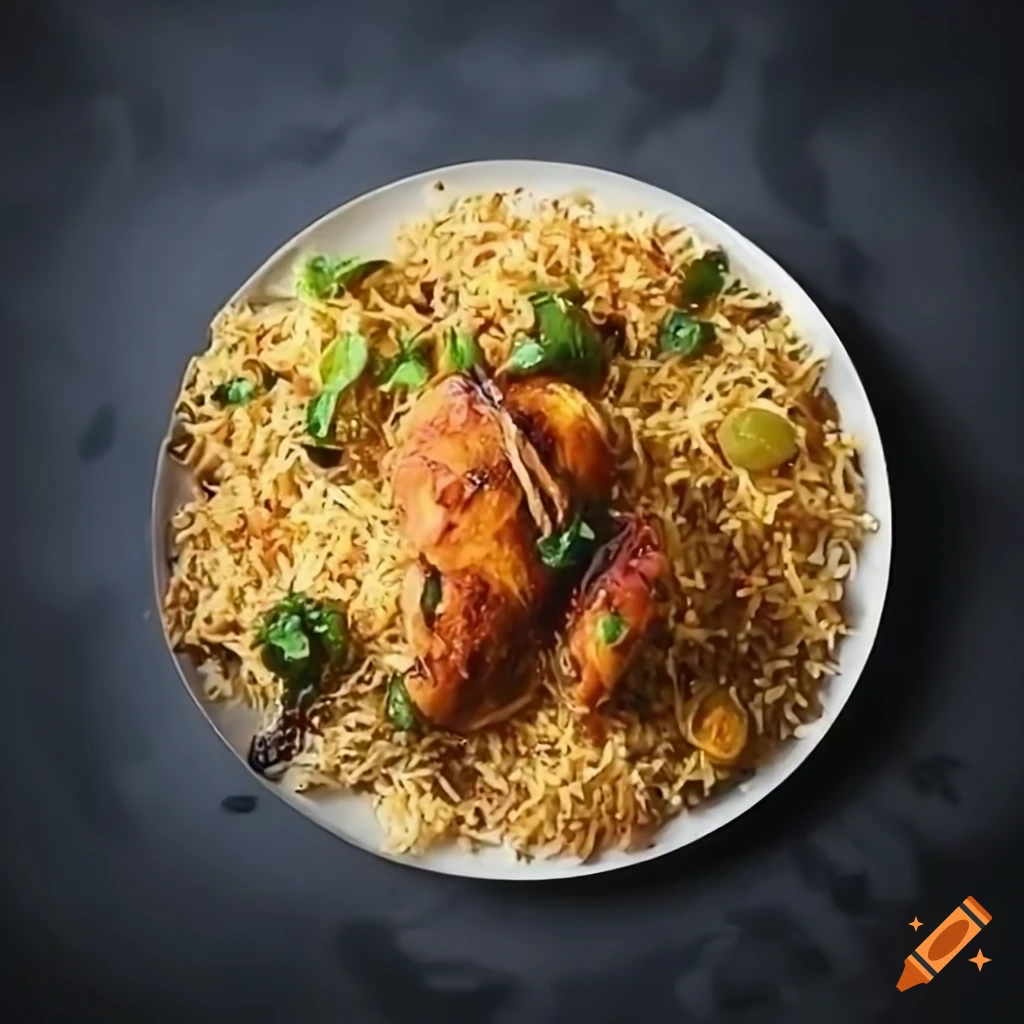 Delicious chicken biriyani dish