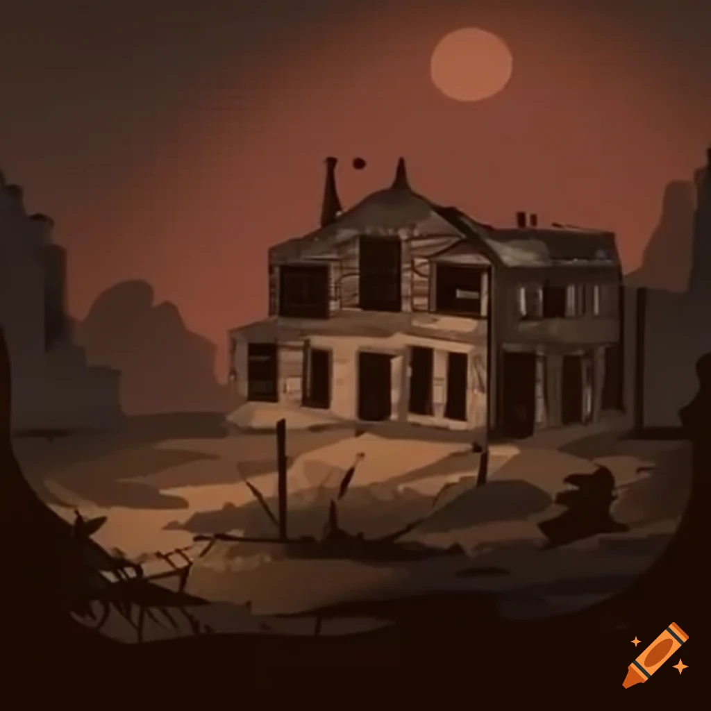 Abandoned town in a wasteland