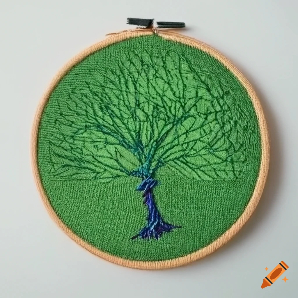 Green experimental embroidery art on Craiyon