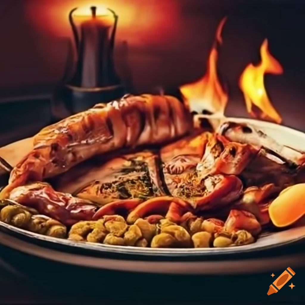 Imagen publicitaria de ventas de comidas rápidas y asados