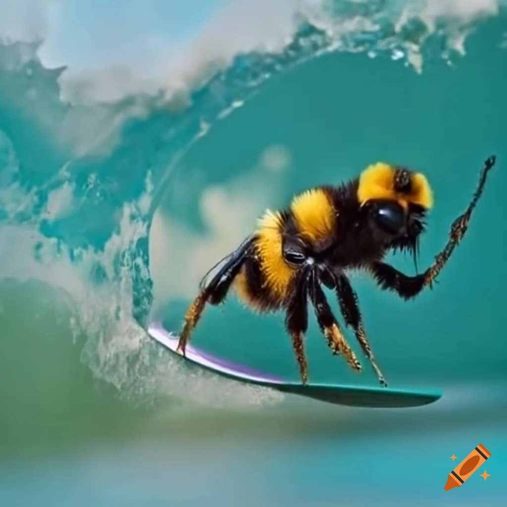 bumble-bee-surfing-on-craiyon