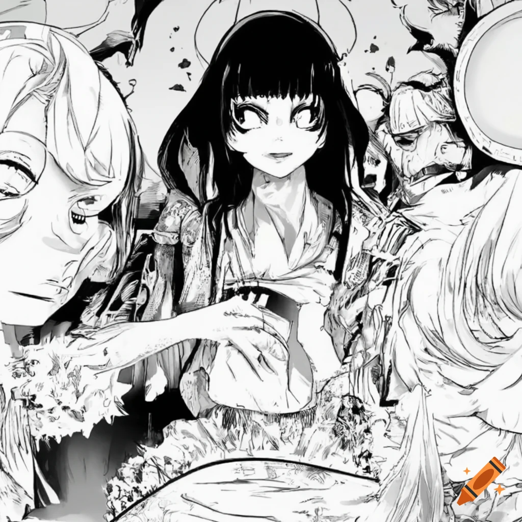 Manga panel on Craiyon