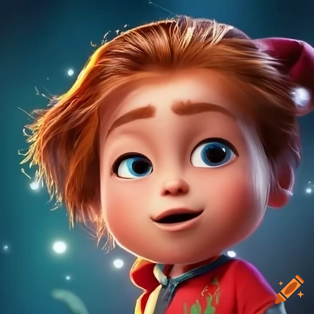Pixar christmas 2023 poster featuring 5 children with various hair and eye colors on Craiyon