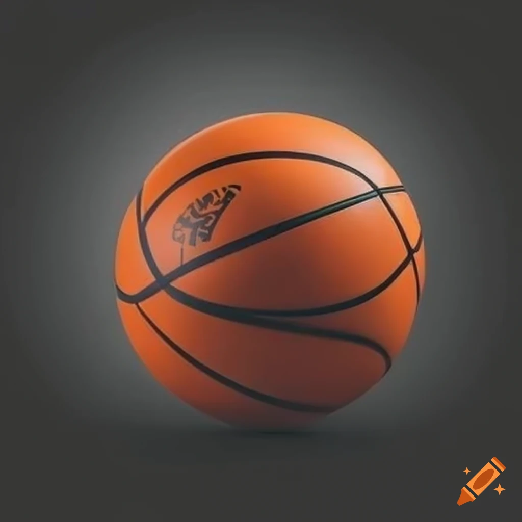 Orange basketball on black background on Craiyon