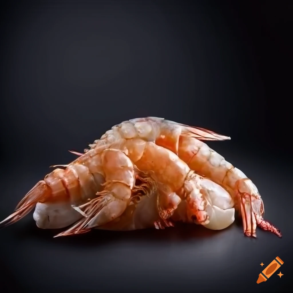 Pile of shrimp shells waste on a black background