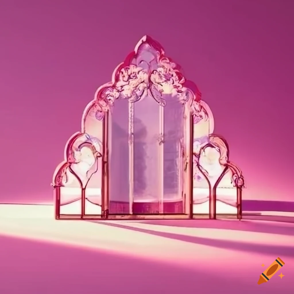 Rococo glass facade with lovely pink details