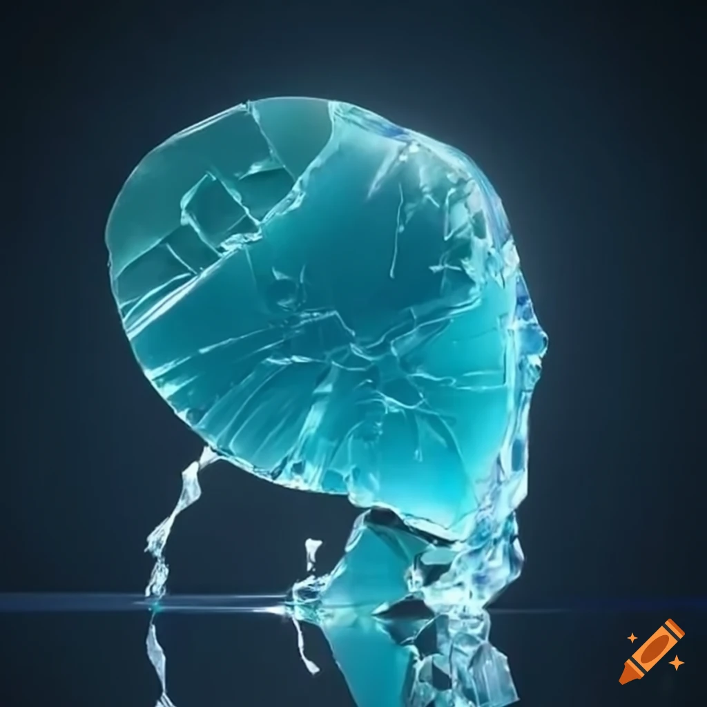 Broken glass resembling a tremendous laugh