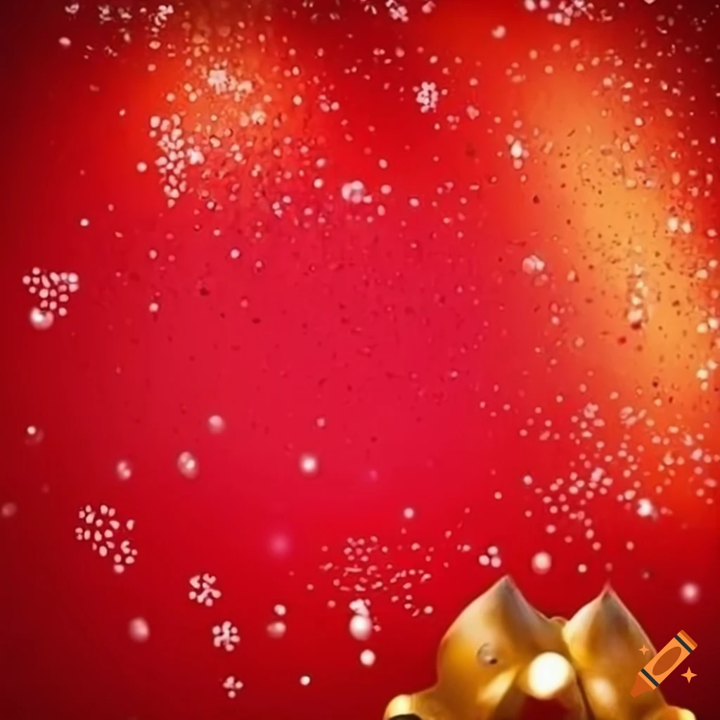 Red background with yellow glitter Christmas