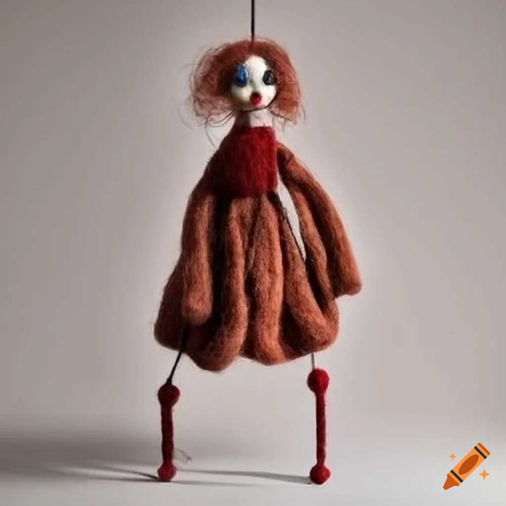 Intricately dressed made of felted wool on Craiyon