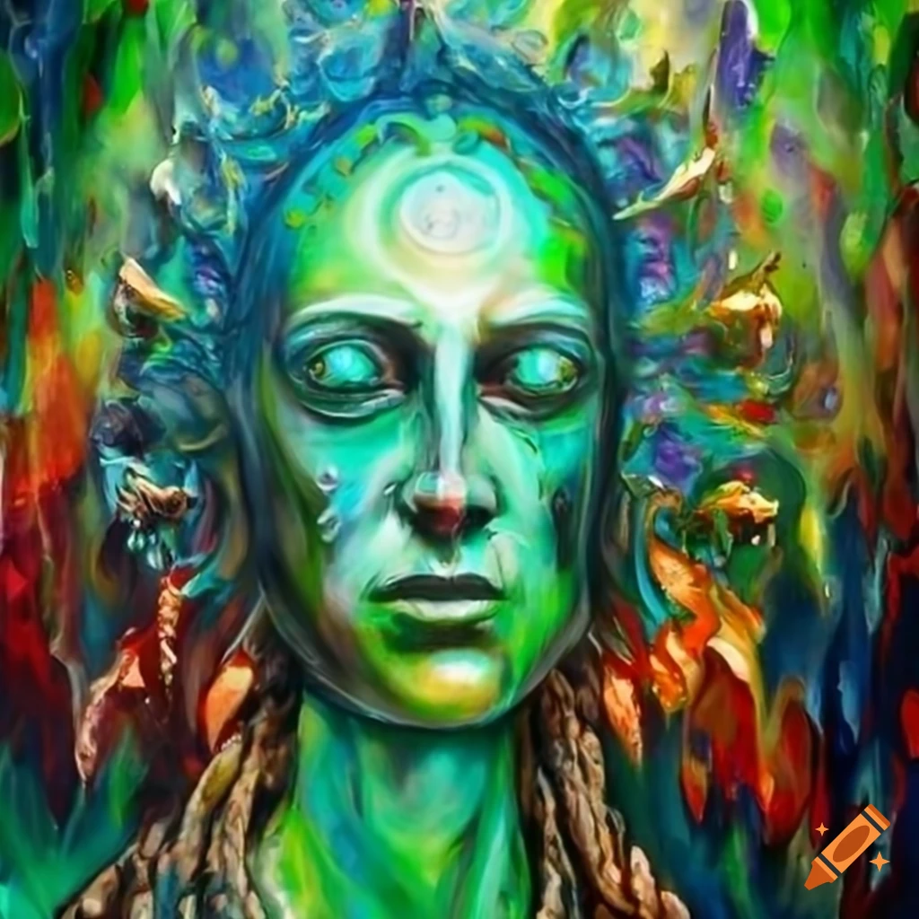 Chaos god of green consciousness on Craiyon