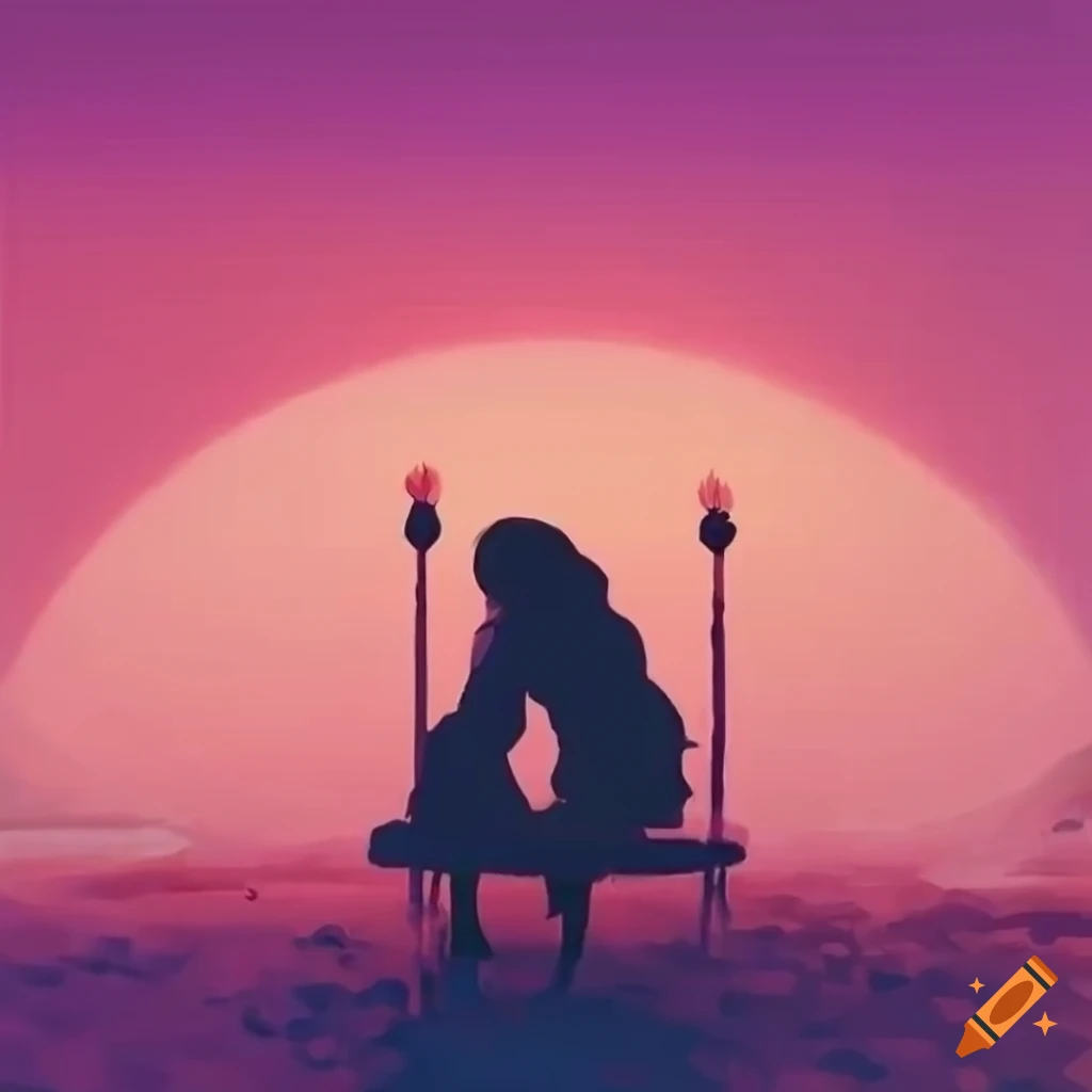 Cover album for lofi music with a lonely girl and couple