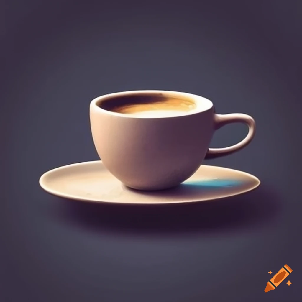 Unique cup of coffee with defined lines on Craiyon