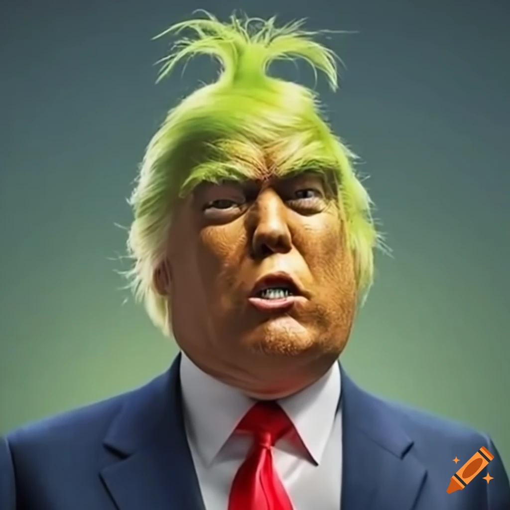 Satirical depiction of donald trump as the grinch on Craiyon