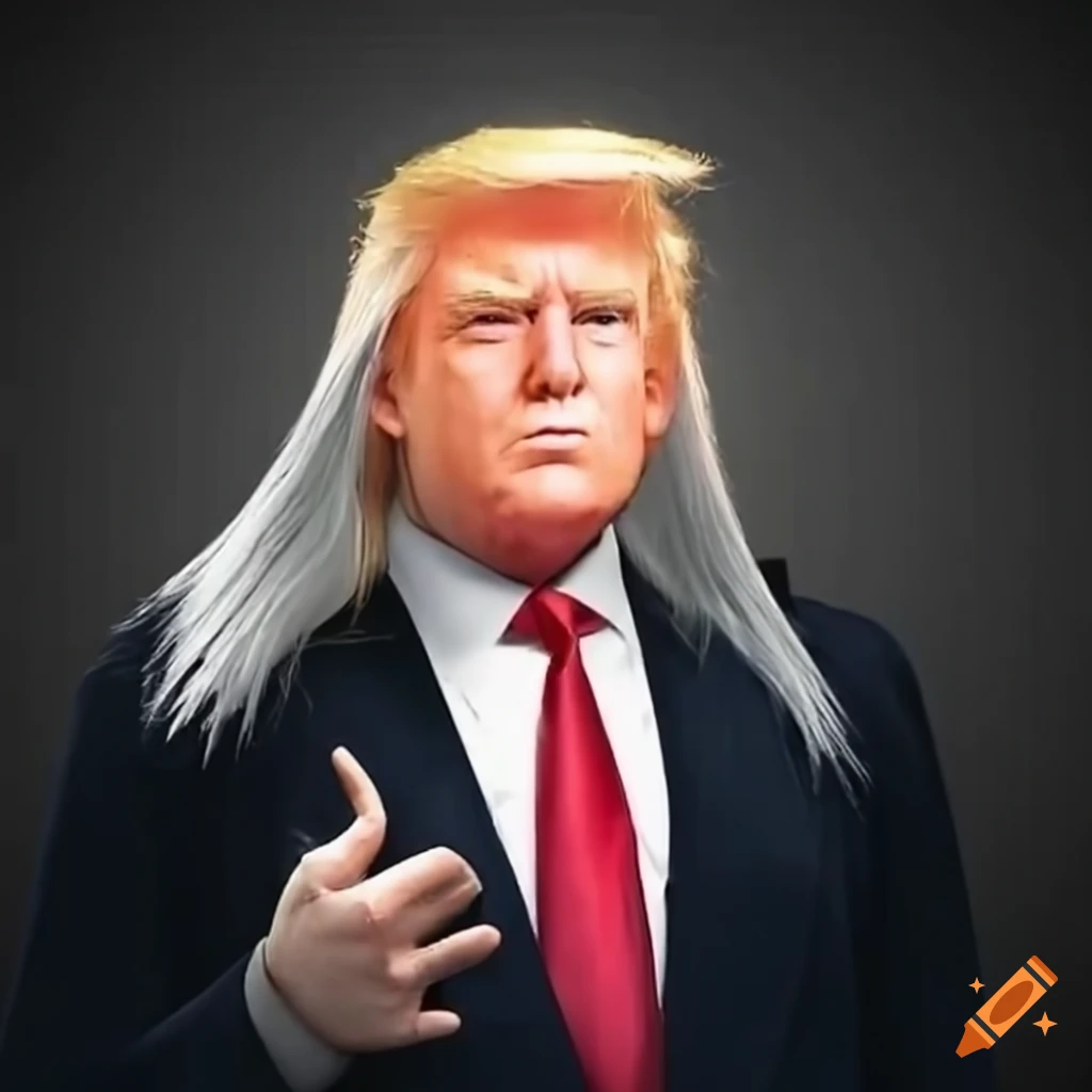 Satirical depiction of donald trump cosplaying as sephiroth on Craiyon