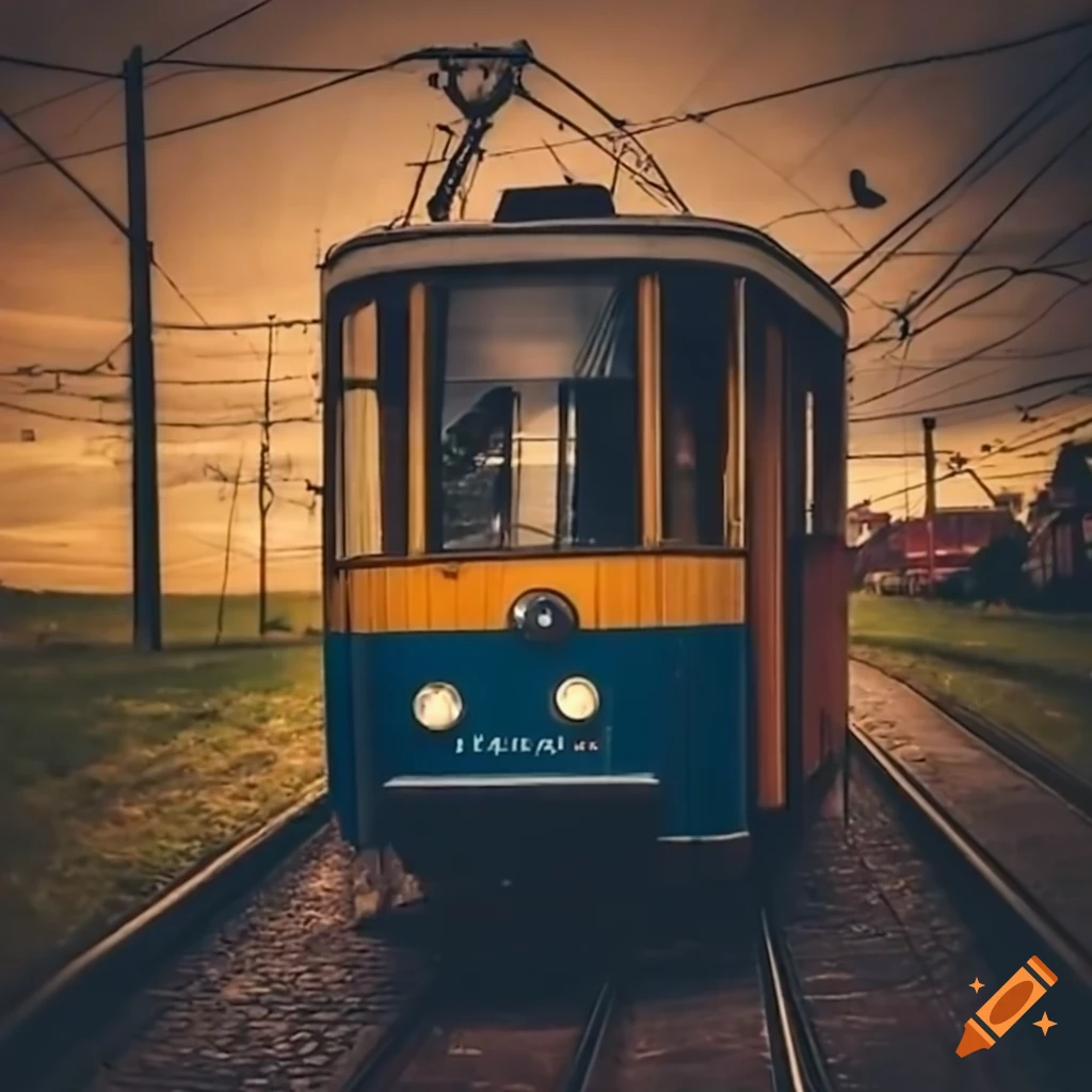 Tram in a Hungarian village