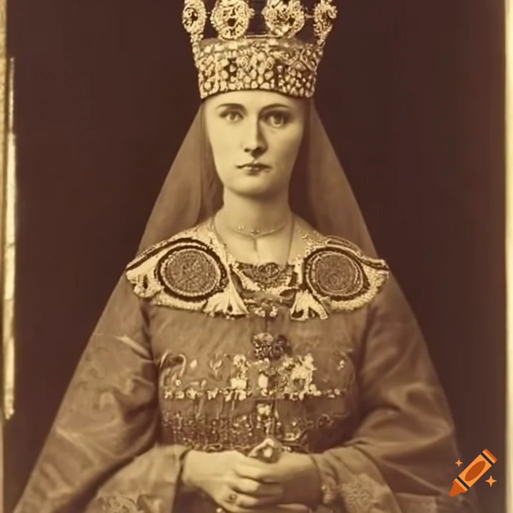 Portrait of Empress Saint Olga of Kiev, a commanding and influential ...