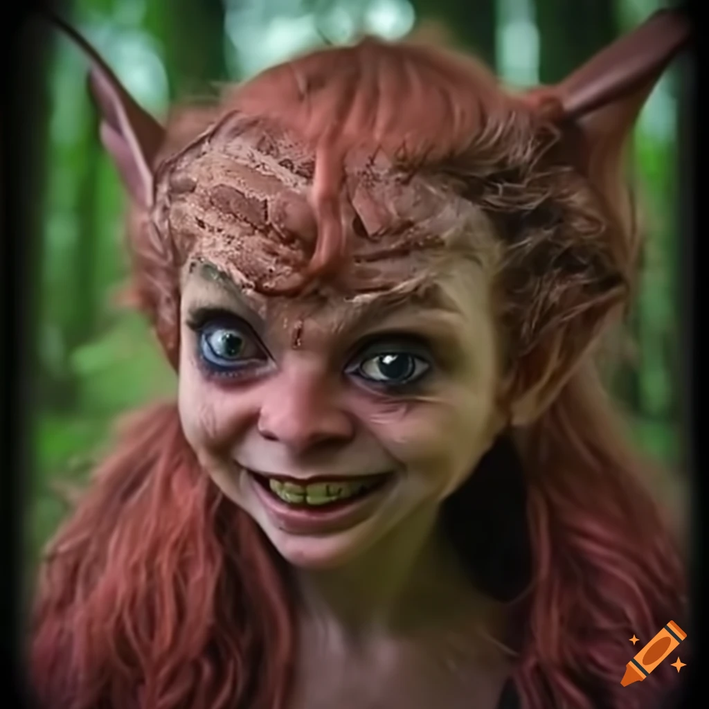 Mischievous brownie pixie with a sly smile