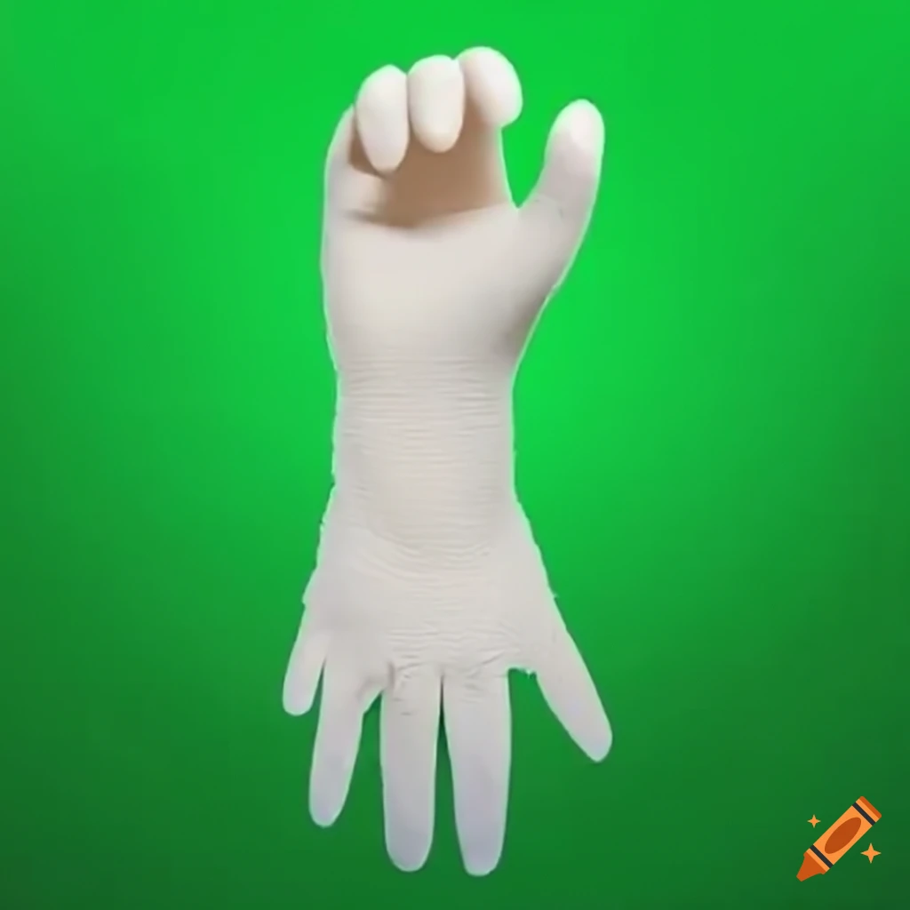 White gloves on green screen on Craiyon