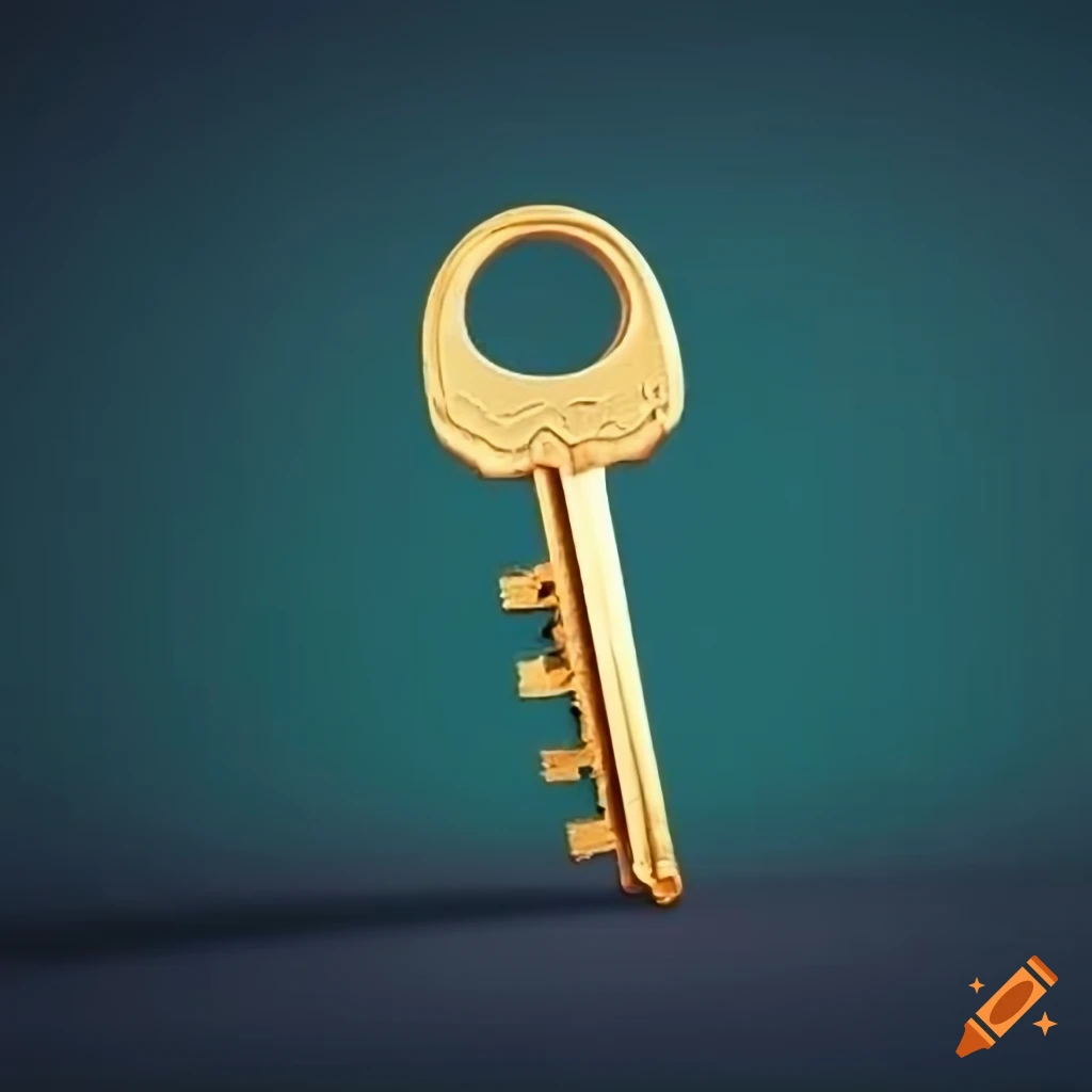 Single key on a blank background on Craiyon