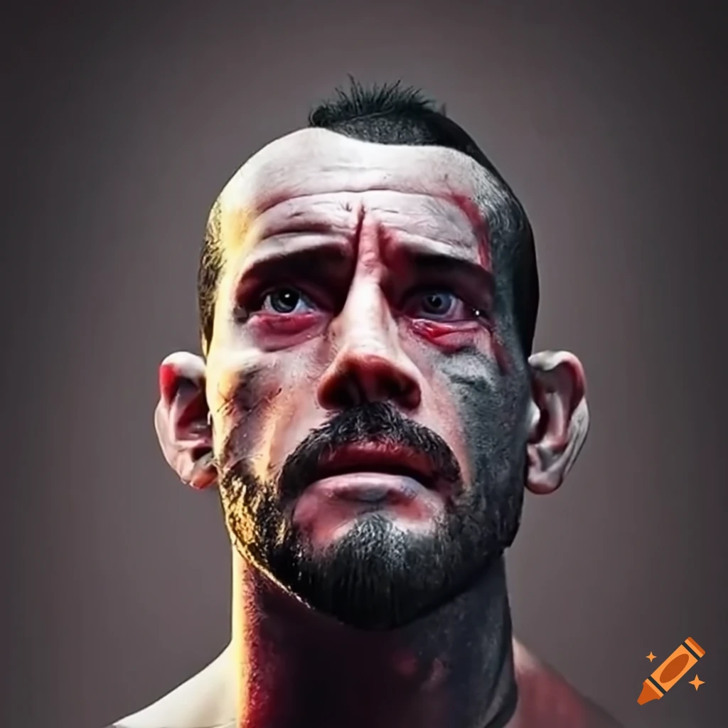 Wrestler CM Punk with an injury