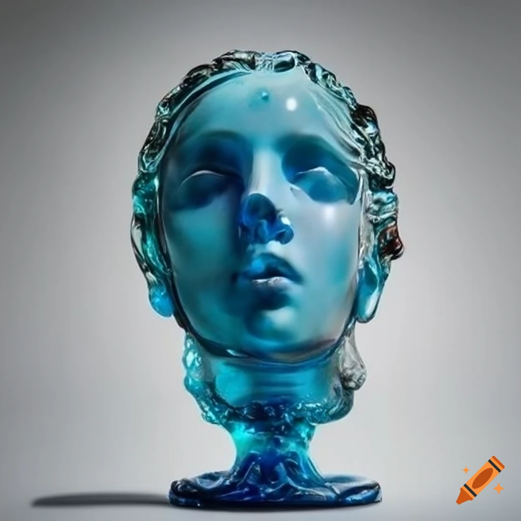 Glass bust statue head on Craiyon