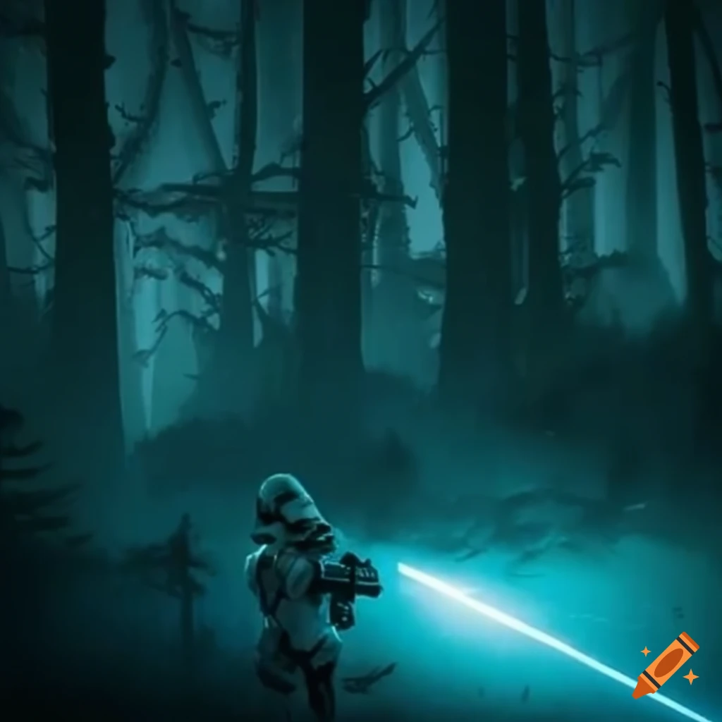 Stormtroopers Firing Lasers In A Dense Forest On Craiyon stormtroopers-firing-lasers-in-a-dense-forest-on-craiyon