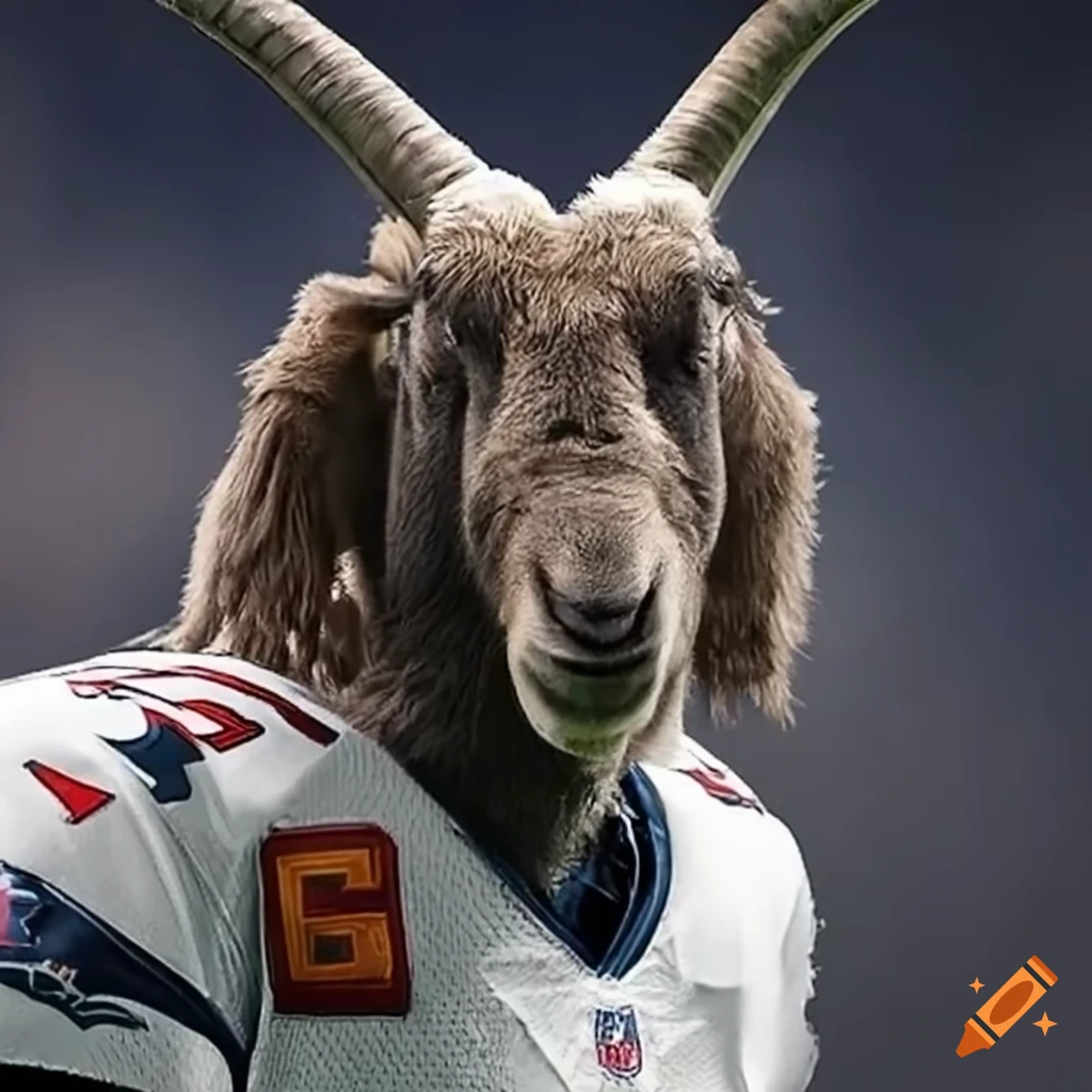 Tom brady depicted as a goat in a humorous way on Craiyon