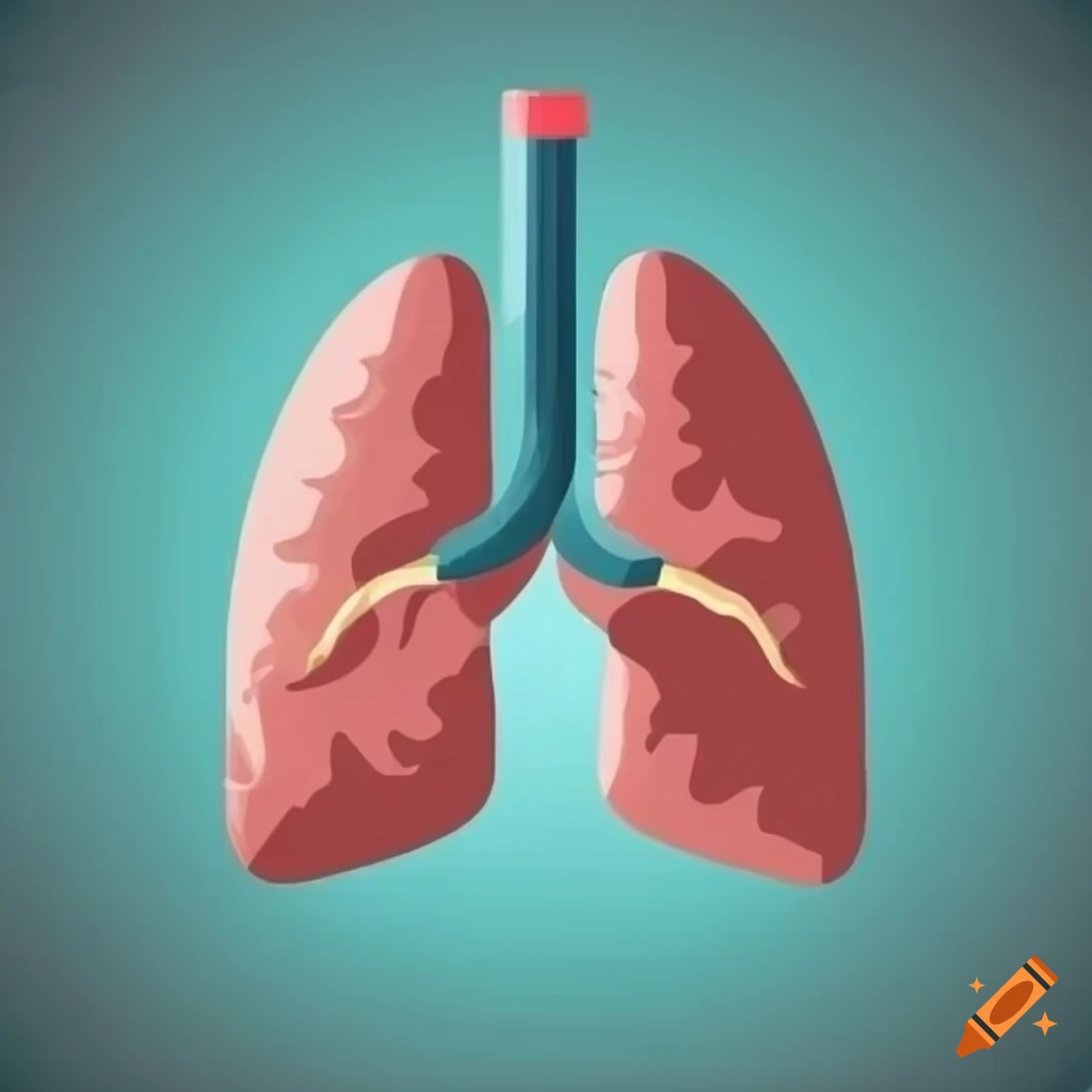 Stylized icon of endurance lungs organ
