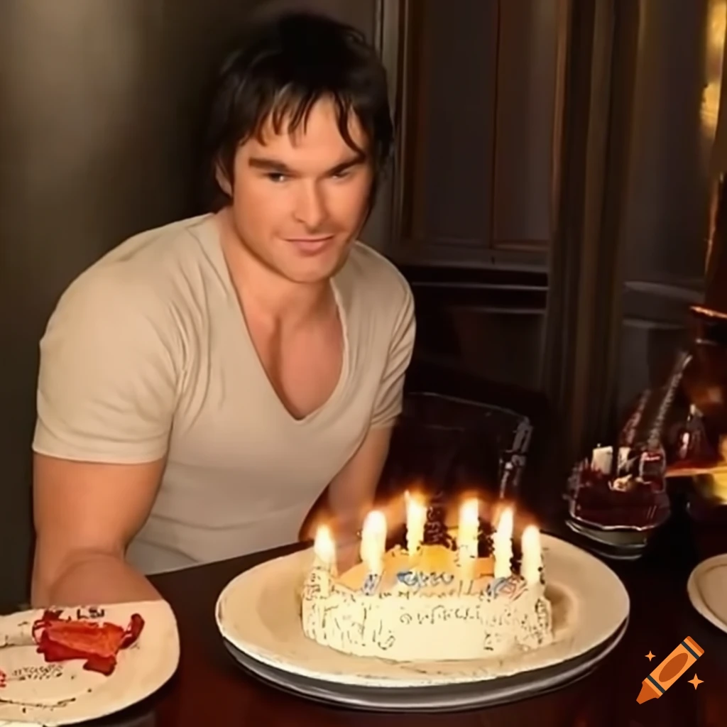 Happy Birthday Damon written on a birthday cake