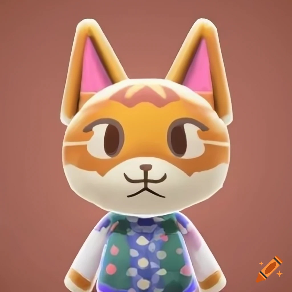 Orange female cat from animal crossing on Craiyon