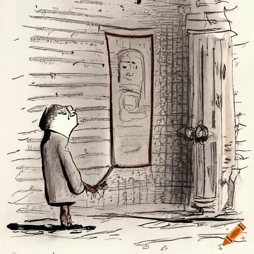 New Yorker-style cartoon with two characters in conversation