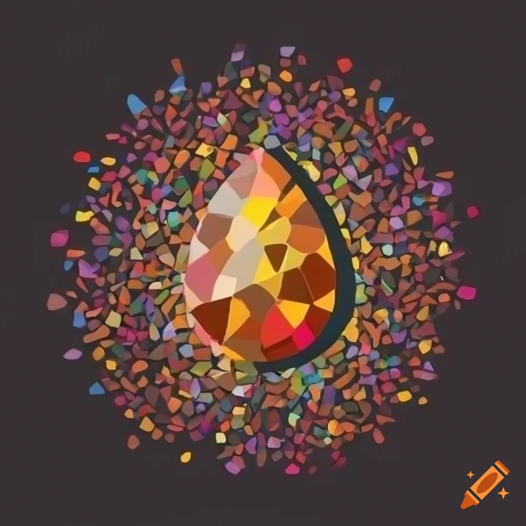 Stylish company logo design of a mosaic gemstone seed with clean lines