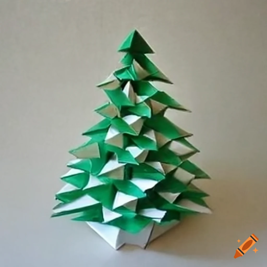 Christmas tree paper origami sculpture on Craiyon