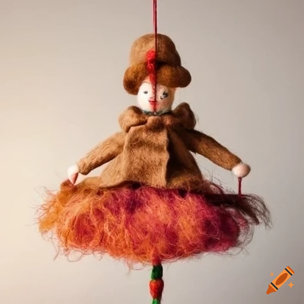 Intricately dressed made of felted wool on Craiyon